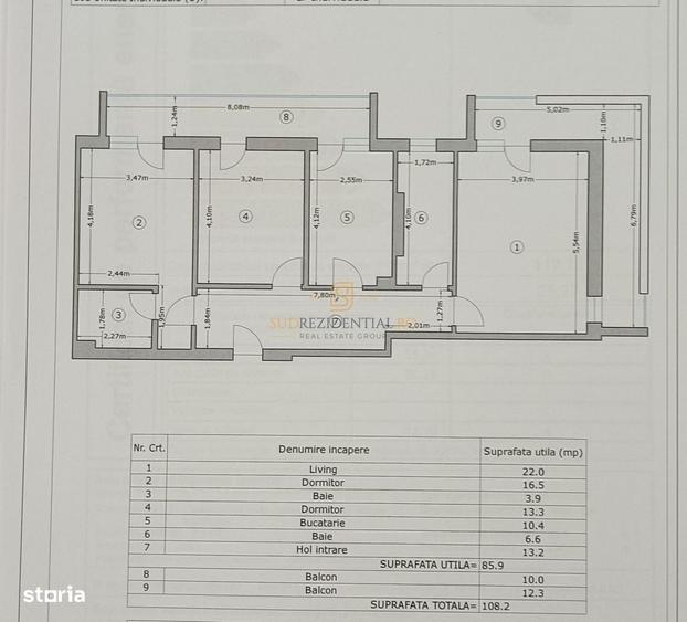 Apartament cu 3 camere decomandat în Central