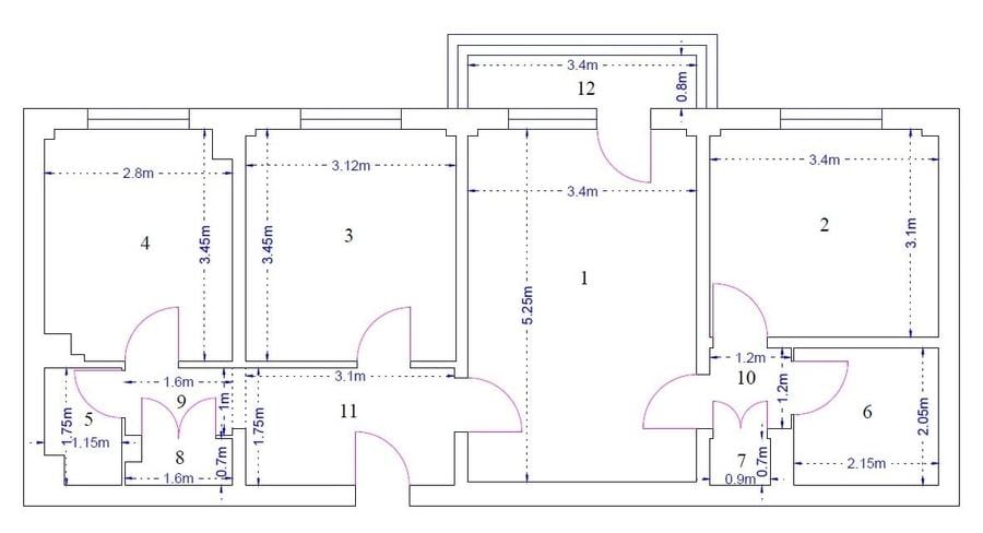 Apartament cu 3 camere semidecomandat în Rahova