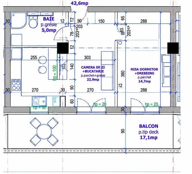 Apartament cu 2 camere semidecomandat în Avantgarden