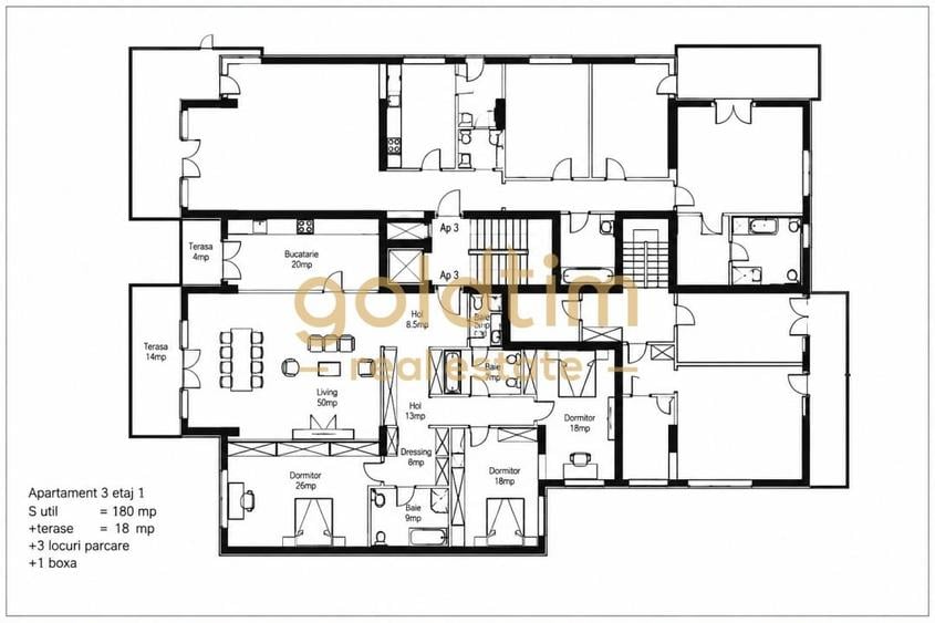 Apartament cu 4 camere decomandat, mobilat în Aviatorilor