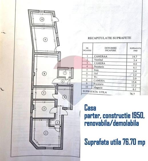 Casă individuală cu 3 camere cu Teren 247 Mp în 13 Septembrie