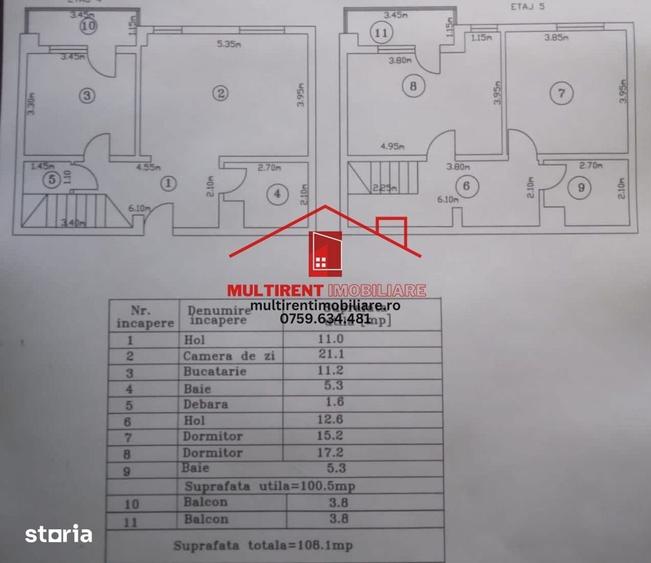 Apartament cu 3 camere în Babadag