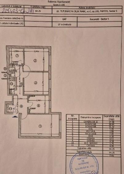 Apartament cu 3 camere decomandat în Sebastian