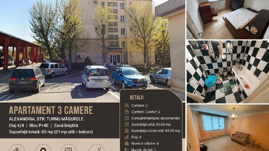 Apartament cu 3 camere decomandat în Central