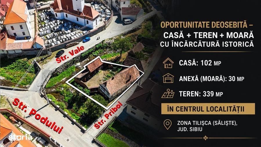 Casă cu 3 camere cu Teren 339 Mp în Tilișca