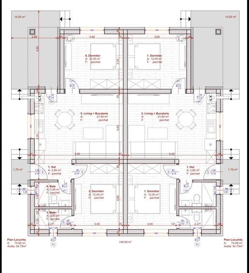Duplex cu 3 camere cu Canalizare în Albina