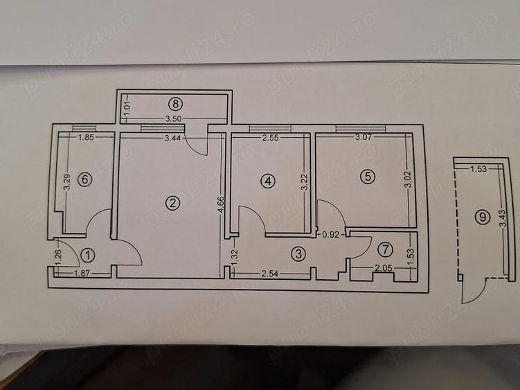 Apartament cu 3 camere semidecomandat în Tomis Nord