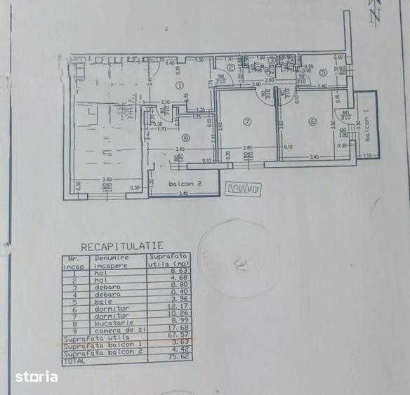 Apartament 3 camere, etaj 4, 75 mp Dr Hacman - 1