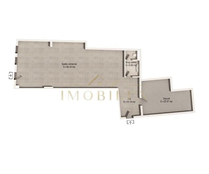 Spațiu comercial, de 126.82 mp, în Gruia