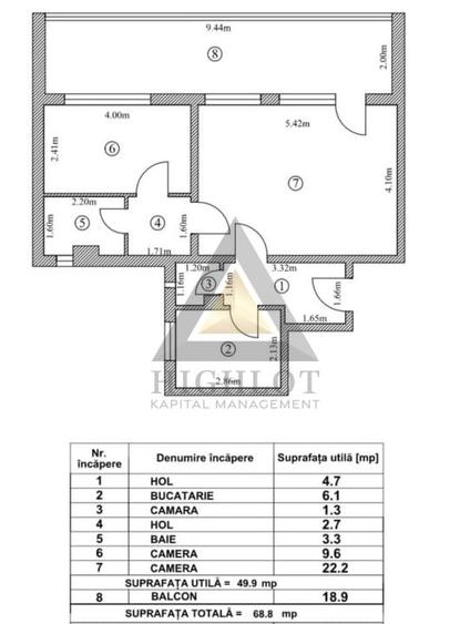Apartament cu 2 camere semidecomandat în Dorobanți
