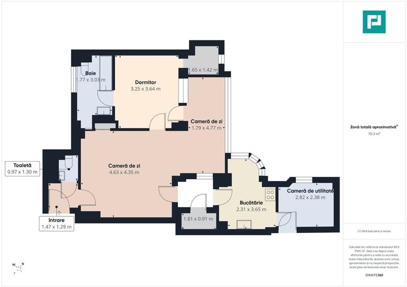 Apartament cu 2 camere în Cișmigiu