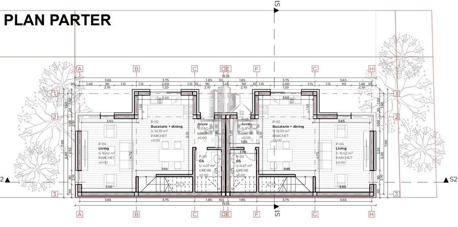 Duplex cu 4 camere cu Canalizare în Bună Ziua
