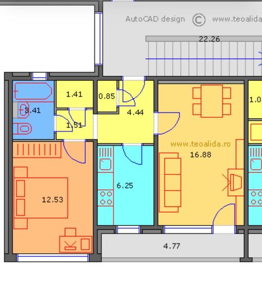 Apartament cu 2 camere decomandat în Tomis Nord