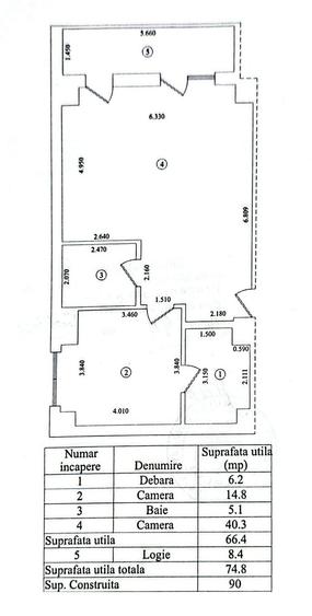 Apartament cu 2 camere, mobilat în Gară