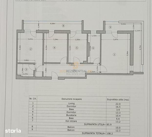 Apartament cu 3 camere decomandat în Central