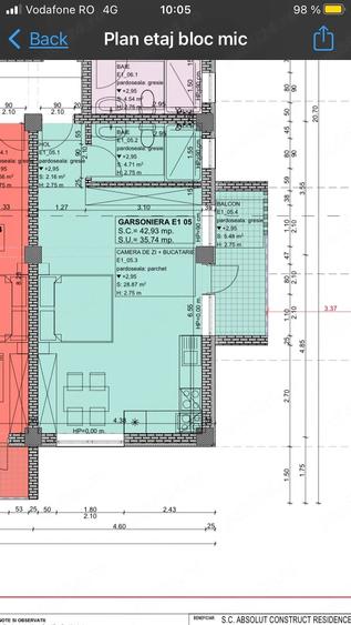Studio de vanzare 42m - 3