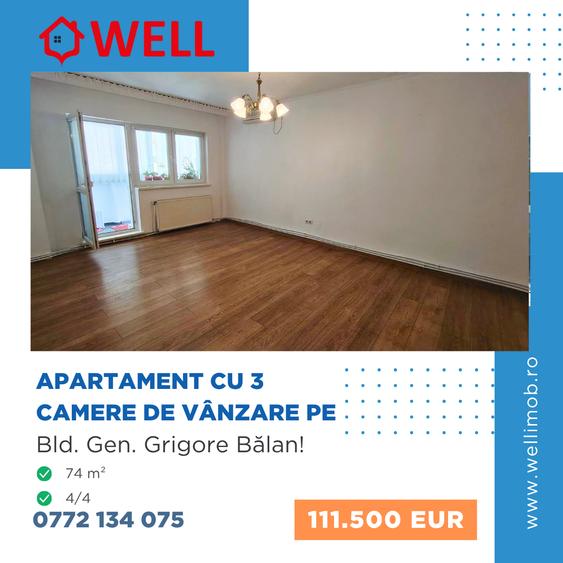Apartament cu 3 camere în Lenin