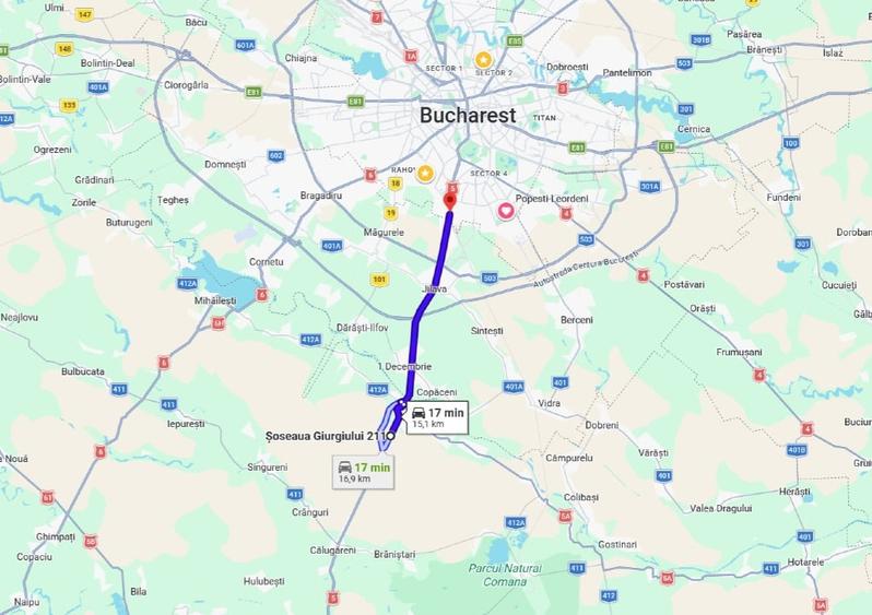 Teren Construcții intravilan de 500 mp, în Adunații-Copăceni
