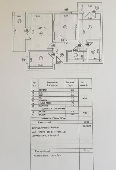 Apartament cu 3 camere decomandat în Dobroești