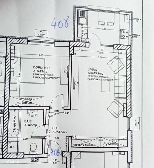 Apartament cu 2 camere în Rudeni