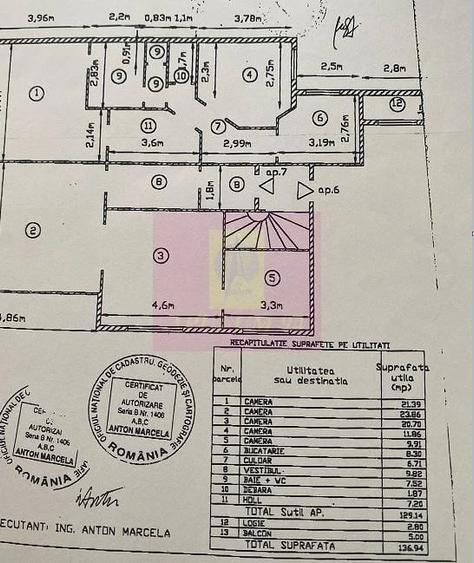 Apartament cu 5 camere semidecomandat în Unirii