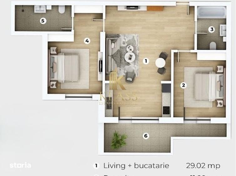 Apartament cu 3 camere în Central