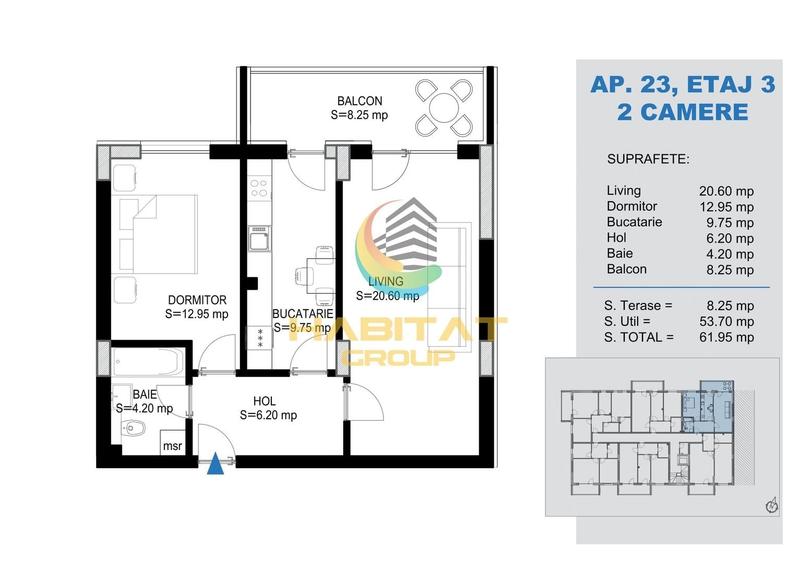 Pallady 2 camere tip studio 61 mp la 15 min. metrou N.Teclu - 6