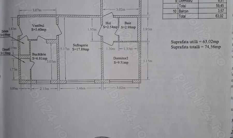Apartament cu 3 camere semidecomandat, mobilat în Berceni