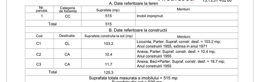 Casă individuală cu 4 camere cu Canalizare în Km 4-5
