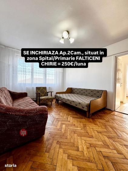SE INCHIRIAZA Apartament cu 2 camere in zona Spital/Primarie FALTICENI - 1