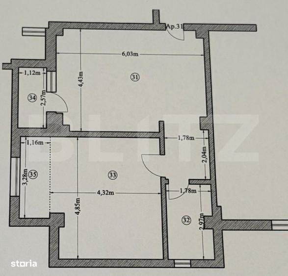 Apartament cu 2 camere în Central