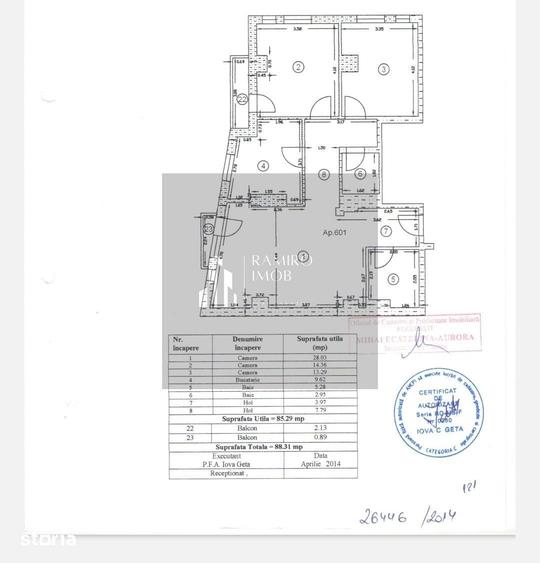 Apartament cu 3 camere decomandat în Băneasa