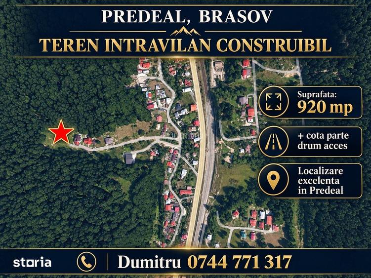 PREDEAL, BRASOV - TEREN INTRAVILAN CONSTRUIBIL 920 MP