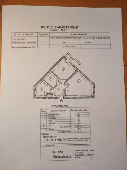 Apartament cu 3 camere semidecomandat în Central