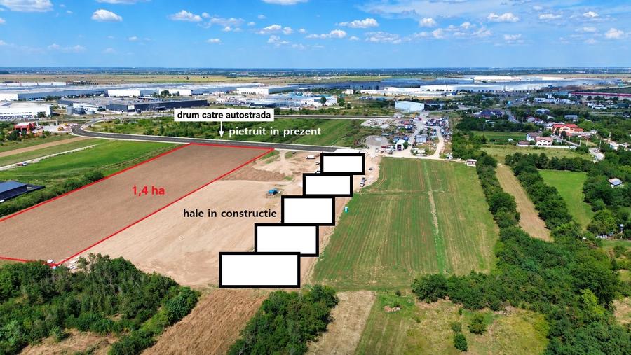 Teren Construcții extravilan de 14000 mp, în Bolintin-Deal