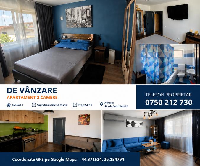 Apartament cu 2 camere decomandat în Central