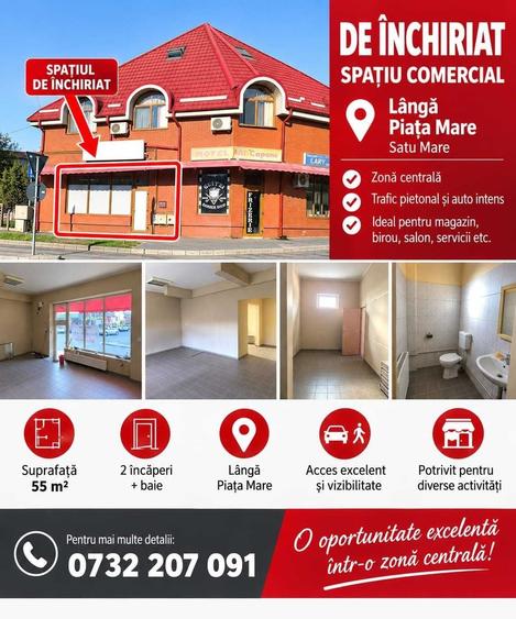 Spațiu comercial, de 55 mp, în Central