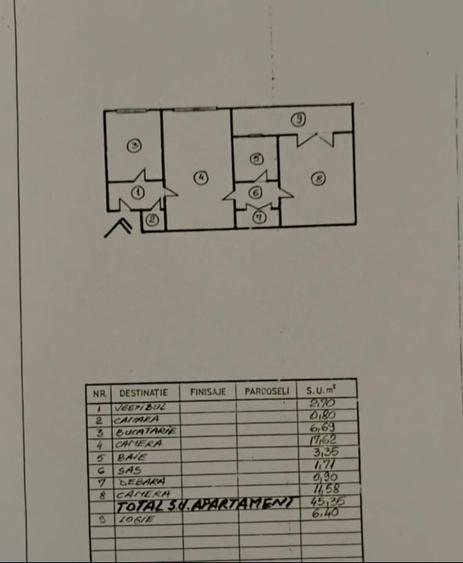 Apartament cu 2 camere semidecomandat în Costin Georgian