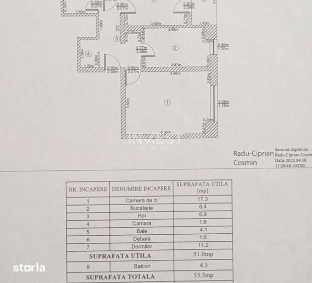 Apartament cu 2 camere decomandat în Dacia