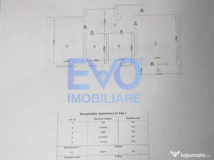 Apartament cu 2 camere decomandat în Rediu