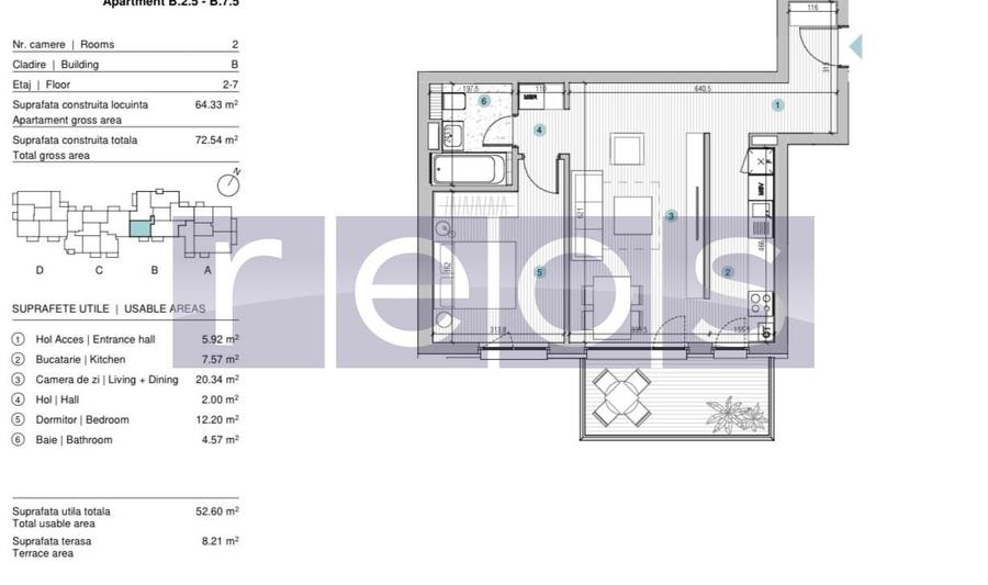 Apartament cu 2 camere în Străulești