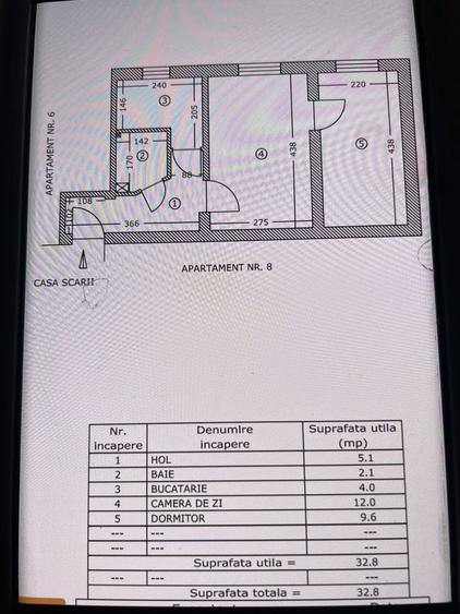 Apartament cu 2 camere semidecomandat în Central