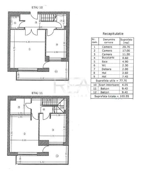 Apartament cu 3 camere decomandat în Tei