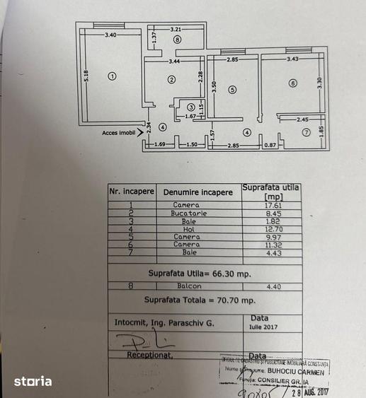 Apartament cu 3 camere decomandat în Tomis Nord