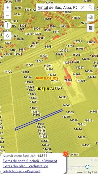 Teren de 4300 mp, în Vințu de Jos