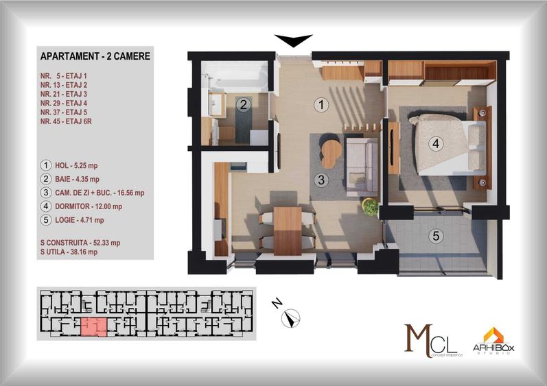 Apartament 2 camere str. BRINCOVEANU 1B, 1202+TVA/MP - 6