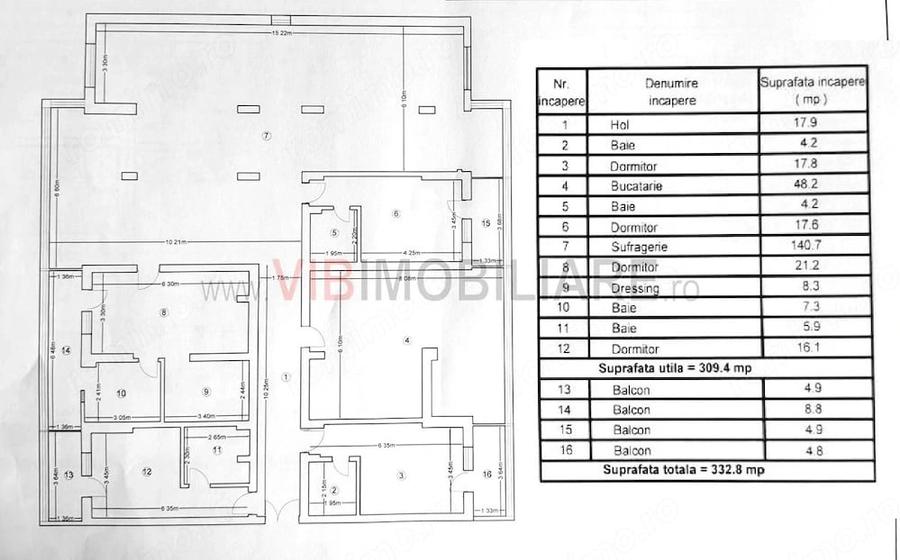 Apartament cu 5 camere decomandat în Viilor