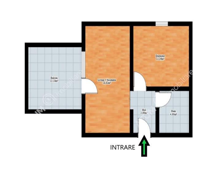 Apartament cu 2 camere decomandat în Exterior Vest