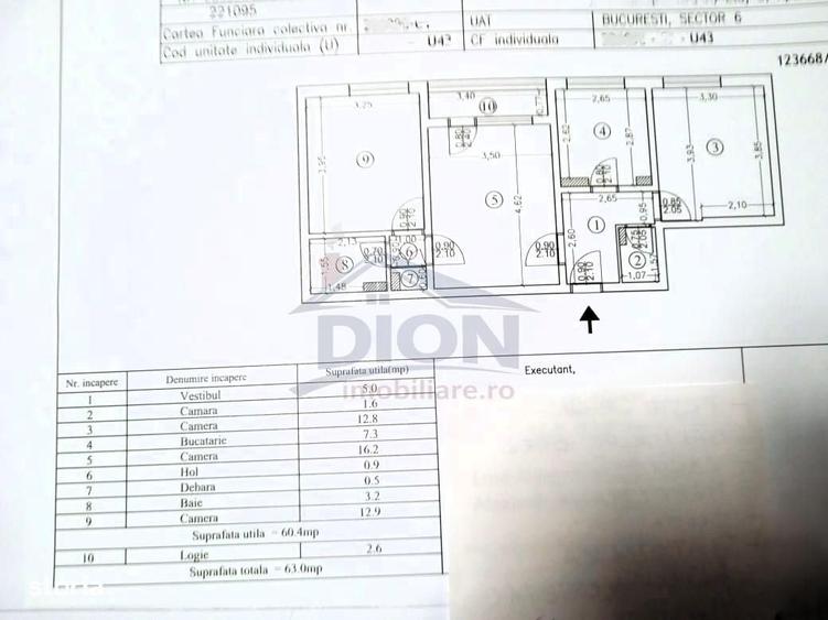Apartament cu 3 camere semidecomandat în Drumul Taberei