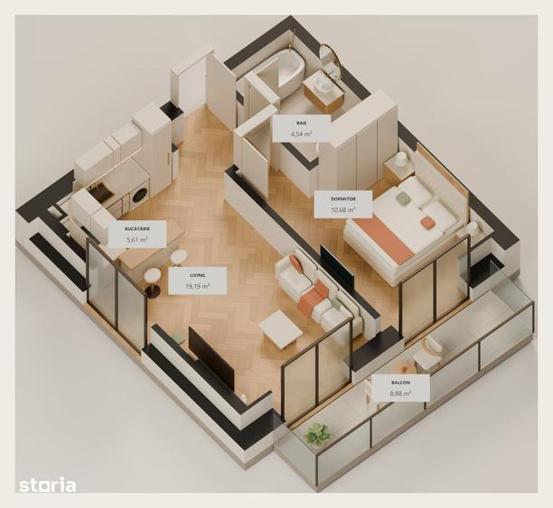 Apartament cu 2 camere în Central